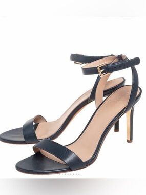 Tory Burch Elana 85MM Black Leather Open-Toe Ankle-Strap Sandals